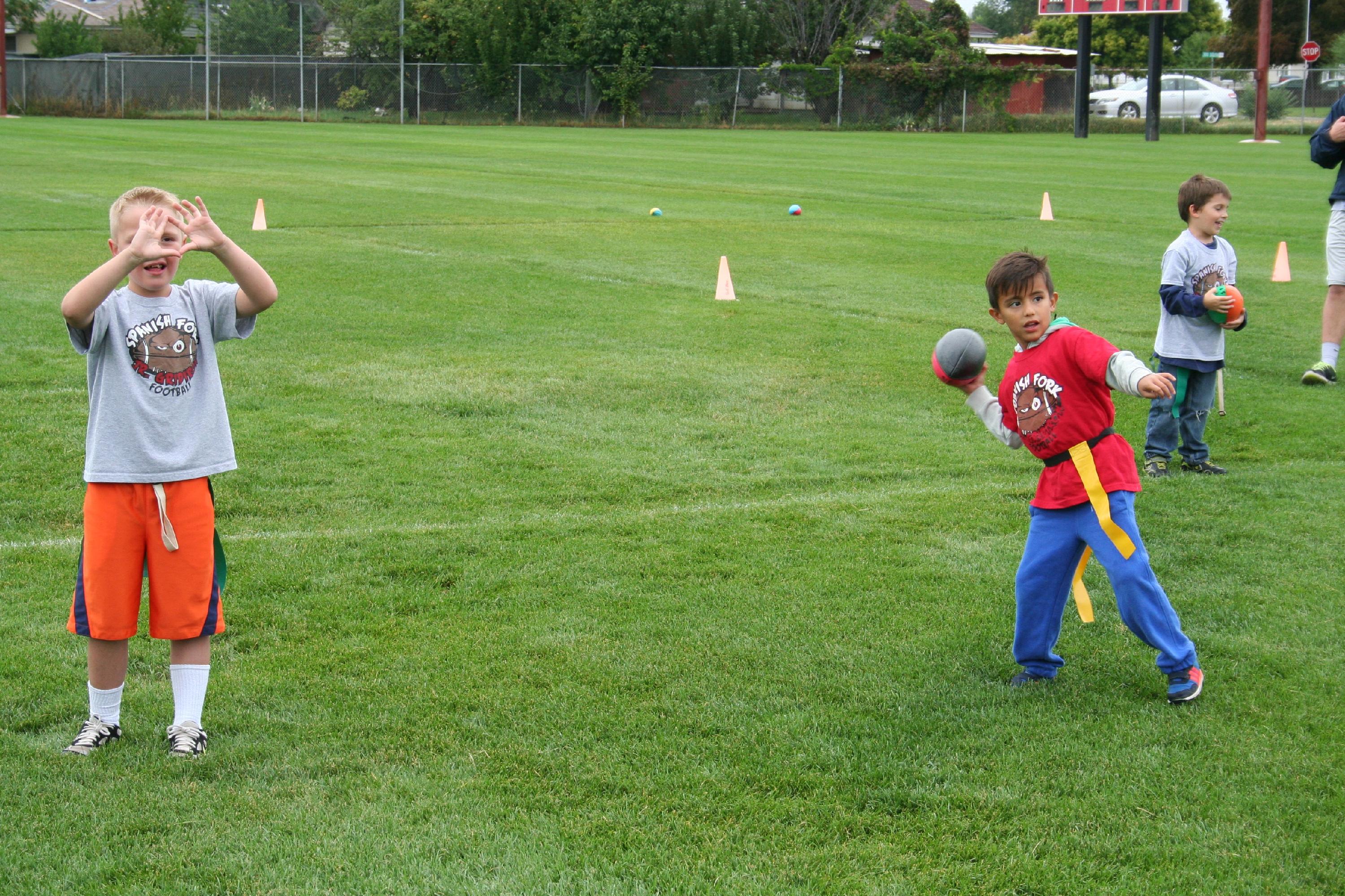 kids participating in the Jr. Gridiron program