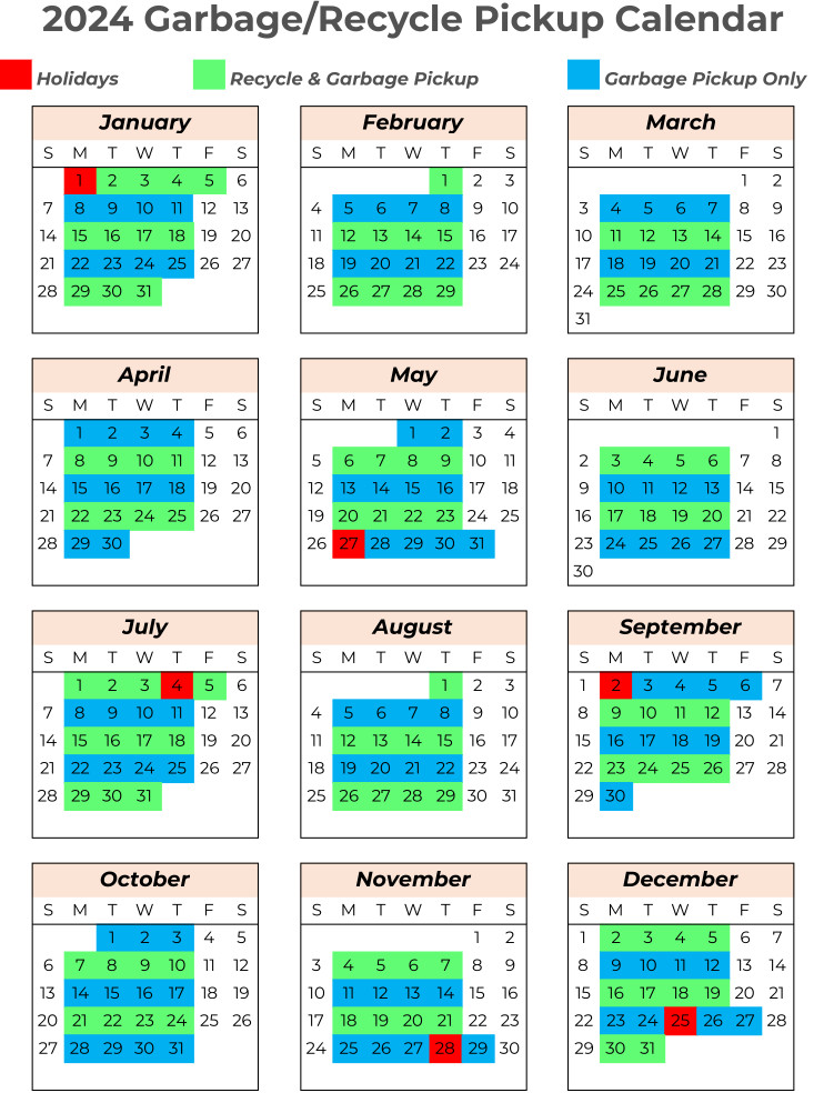 24 Waste Pickup Schedule